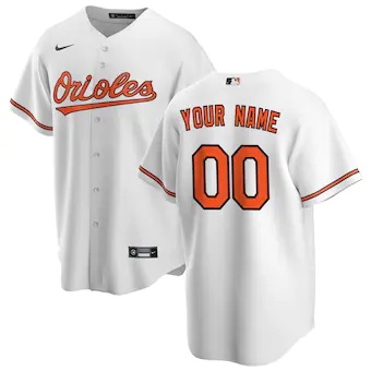 youth nike white baltimore orioles home replica custom jersey